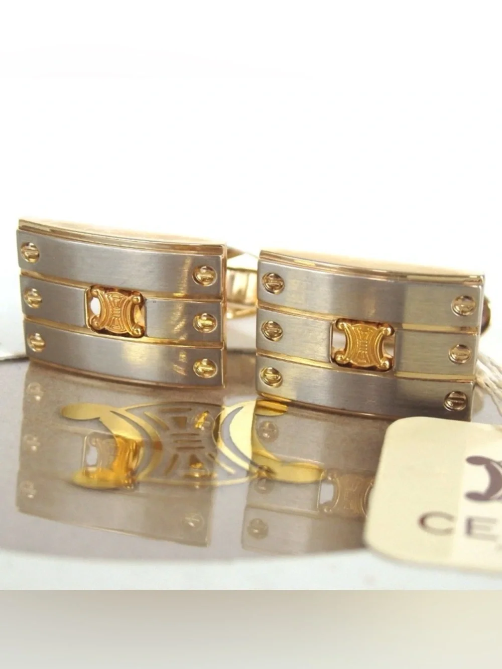 Celine Triomphe Two-Tone Cufflinks ✨🤩